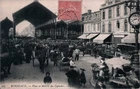 Old postcard 33 BORDEAUX - PLACE ET MARCHE DES CAPUCHINS