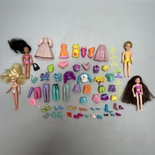 Polly Pocket Fashion Doll Bundle x 4 Dolls with Clothes and Accessories