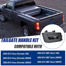 Tailgate Handle & Bezel Kit W/ Lock & Key Black for Silverado Sierra 07 - 13