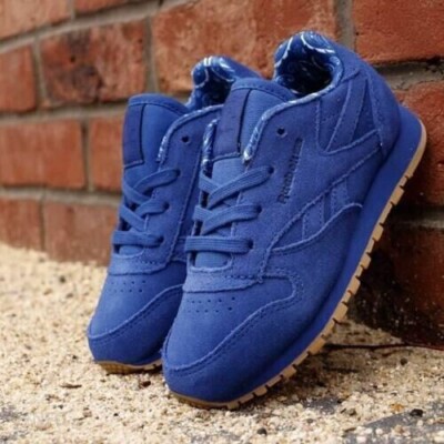 Reebok Kleinkind klassische Leder Turnschuhe Kinder Baby Schuhe-royalblau