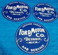 3 Ford Motor Co. Porcelain Enamel Sign 12 X 12 Inches 1 Sides
