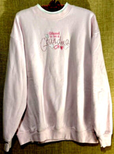 Vintage 90s Sweatshirt XL Pastel Pink Studded Blessed To Be Grandma Grannycore