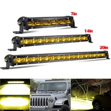 7 14 20 inch 300W Single ROW LED Light Bar Amber Spot Fog Work Car ATV SUV Truck