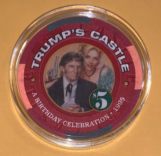 トランプ大統領　トランプキャッスル　カジノチップ Trump Castle Casino $5 Donald Trump 1995 Chip | eBay