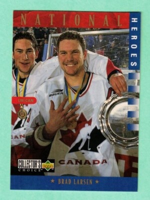 (1) BRAD LARSEN  1997-98 CC # 308  TEAM CANADA NATIONAL HEROES  CARD (L2218)