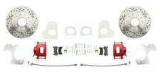 1982-92 Chevy S-10 Rear Disc Brake Conversion Kit Red Calipers Drilled Rotors 1982-92 Chevy S-10 Rear Disc Brake Conversion Kit Red Calipers Drilled Rotors
