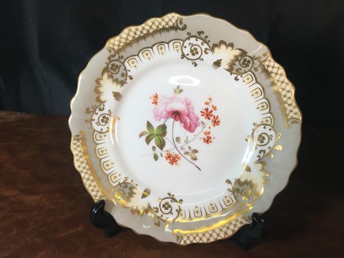 Mid-19th Century Hand-Painted Floral Plates (Set of 4) Worcester? - Picture 4 of 11