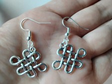 Celtic Knot Earrings 925 Sterling silver earwire Irish St Patricks day FREE SHIP