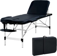 BestMassage Portable Massage Table 3 Folding Massage Bed Aluminium Frame