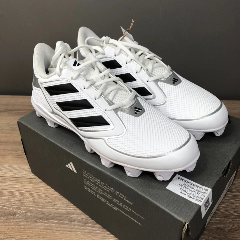 Adidas Purehustle 3 MD Softball Cleats Women's Size 9.5 IG7139 White NEW - Image 4 of 4
