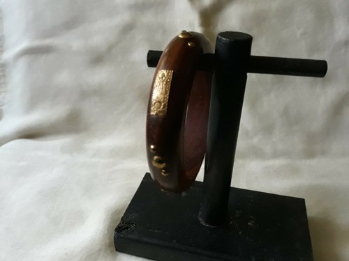 Holz Armreif Messing Akzente Indien - Bild 4 von 5