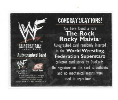 THE ROCK DWAYNE JOHNSON 1998 WWF SUPERSTARZ AUTOGRAPHED ROOKIE
