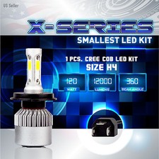 120w 12000lm Cree Cob Led Motorcycle Headlight Hi Lo Kit 6000k White H4 9003 C