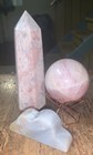 Healing Crystal Lot- Pink Opal Tower, Rose Quartz Sphere, Pink Amethyst Cloud ❤️ — photo 1