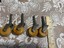 vintage wood and metal peg wheels/casters