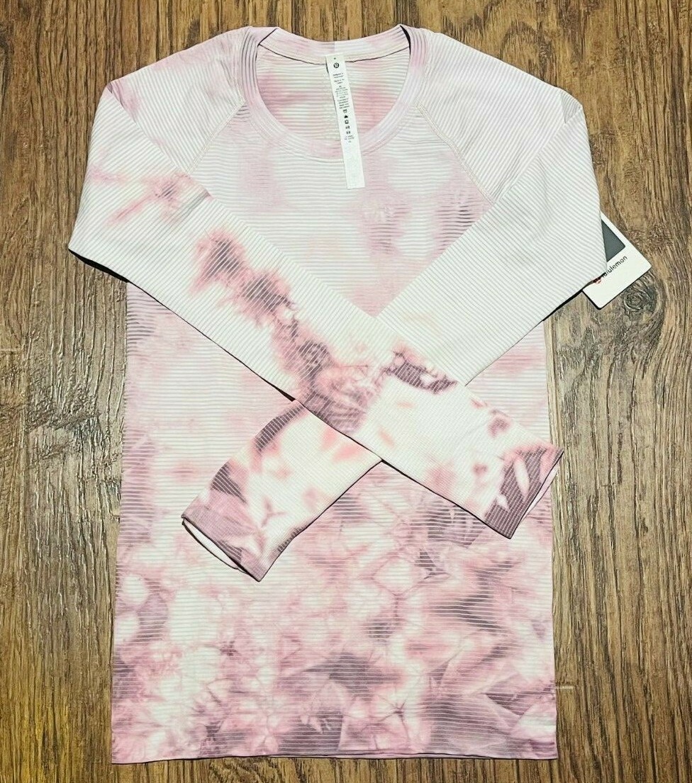 NEW Women Lululemon Swiftly Tech Long Sleeve 2.0 Shibori Stripe