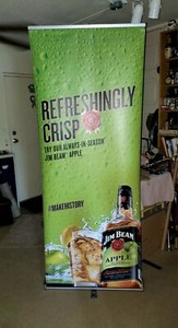Jim Beam Retractable Banner & Trade Show Stand 32.75"w x 82.75"h With Carry Case
