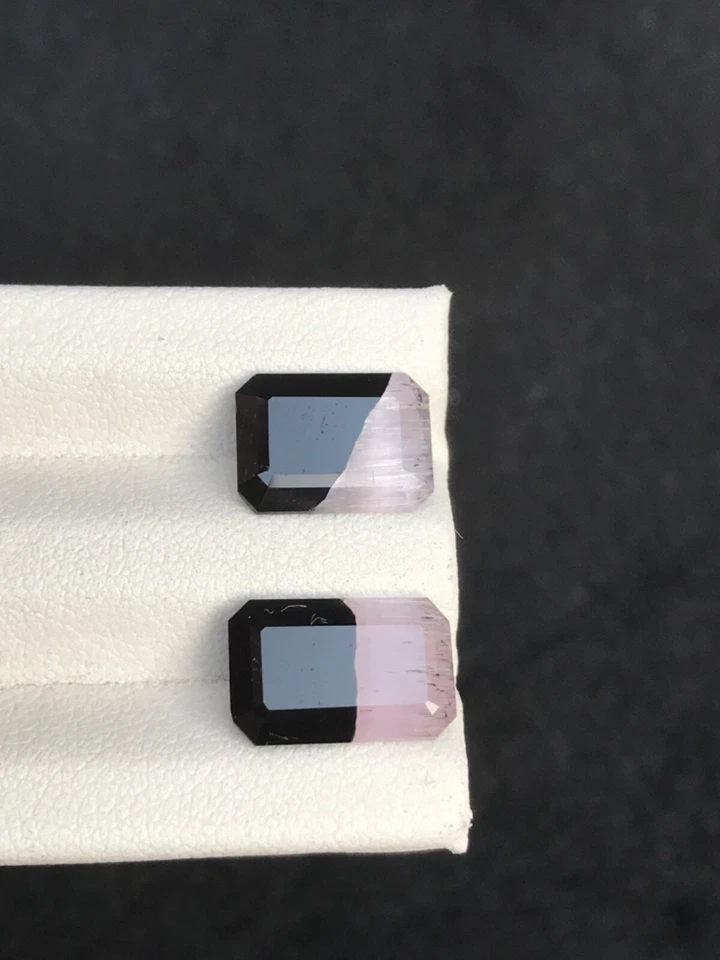 9.1ct Natural Bicolor Tourmaline Pair Nice Color and Luster from Afghanistan - Image 4 of 4