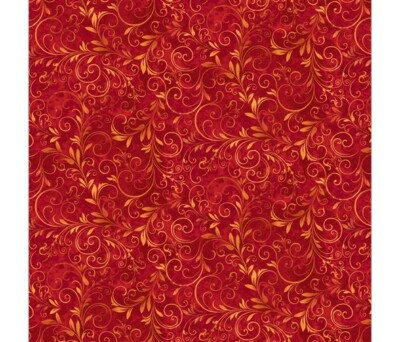Fat Quarter Studio E s Fall Into Autumn Red Gold Leaf Scroll 100% Cotton Fabric