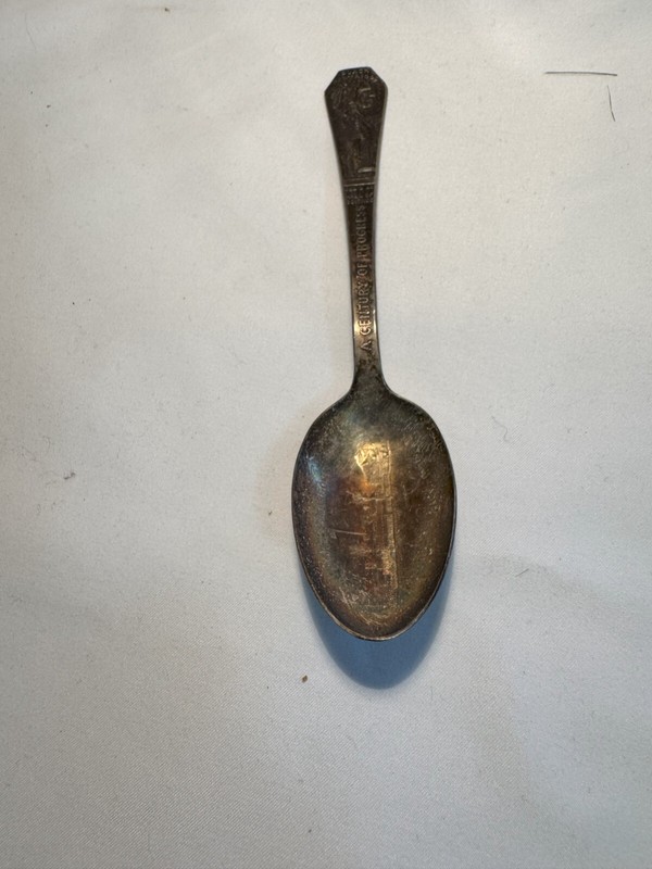 1933 Chicago World's Fair Souvenir Silverplate Spoon Ft Dearborn Black Partridge
