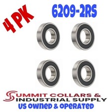 4 6209-2RS Premium Rubber Seal Ball Bearing C3 EMQ, 45x85x19, 6209 2RS 6209rs