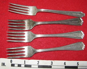 Lot Antique Airline Salad Forks: Braniff, Western, Capitol