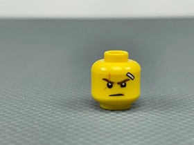 LEGO Minifigure Head Brown Eyebrows Scar White Bandage Grin with Teeth Kai 70618