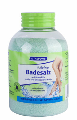 vitawohl Fußpflege Fuss Badesalz mit Beinwell Pfefferminzöl 600g
