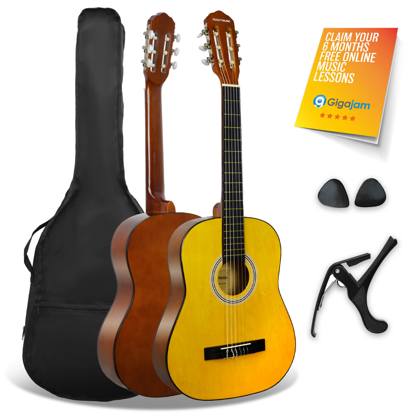 Classical Guitar 3/4 Size XF Beginner Package with Gig Bag - 3rd Avenue