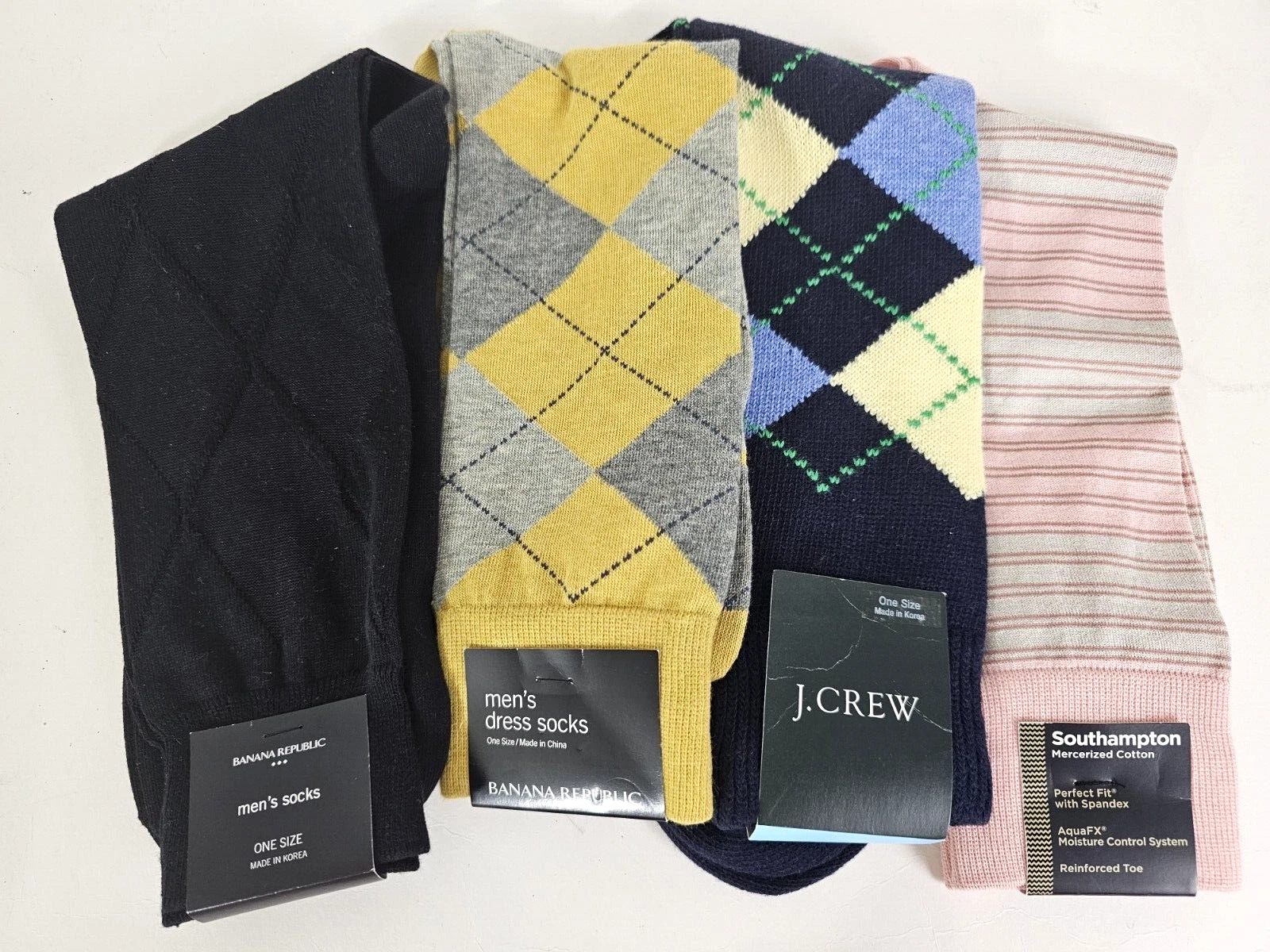 Mixed Lot Of Men Designer Socks J. Crew , Banana Republic , & Southampton
