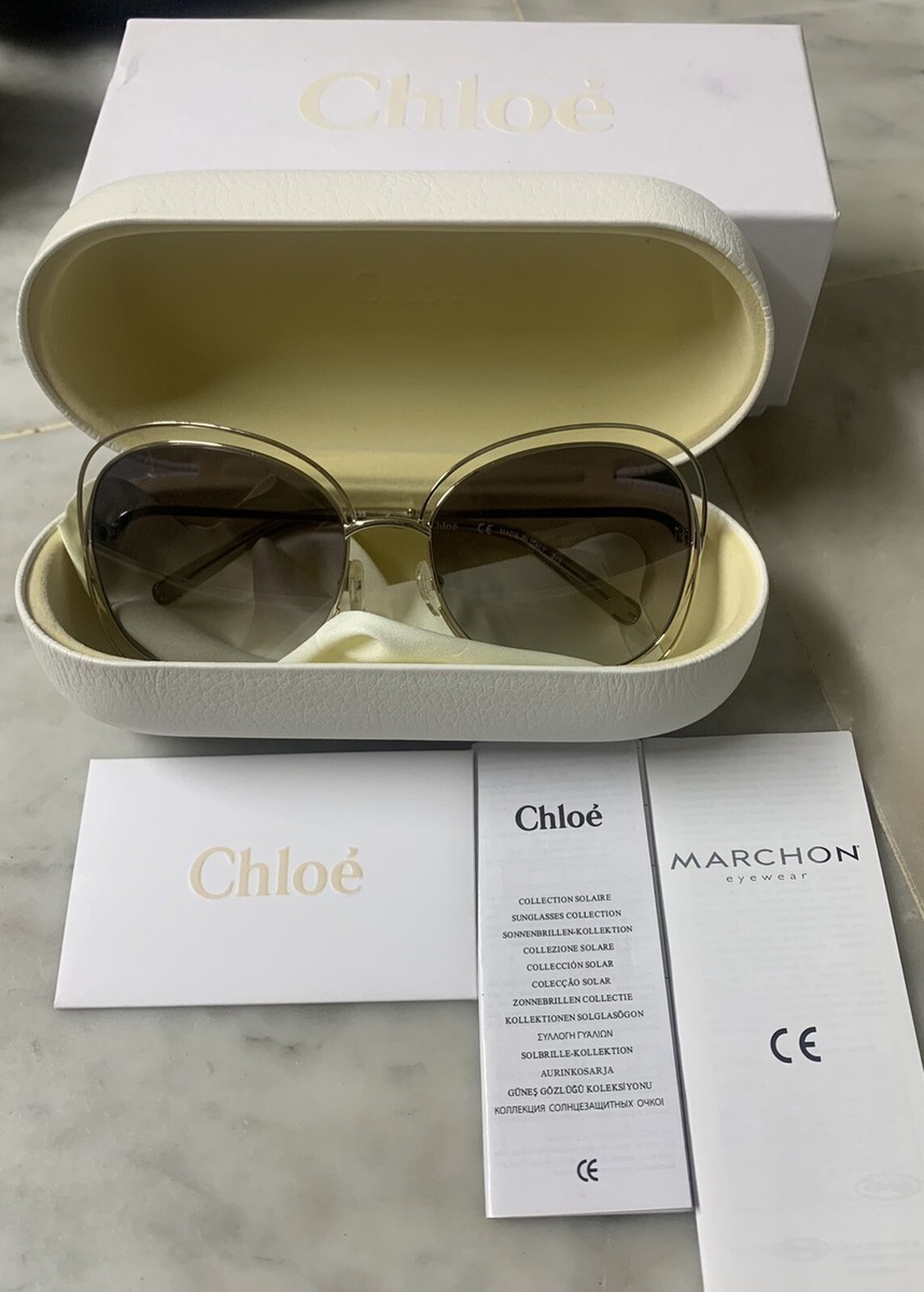 Chloe - Carlina Sunglasses RARE New CHLOE Carlina Ladies Round Wire Frame Oversized  main image 3
