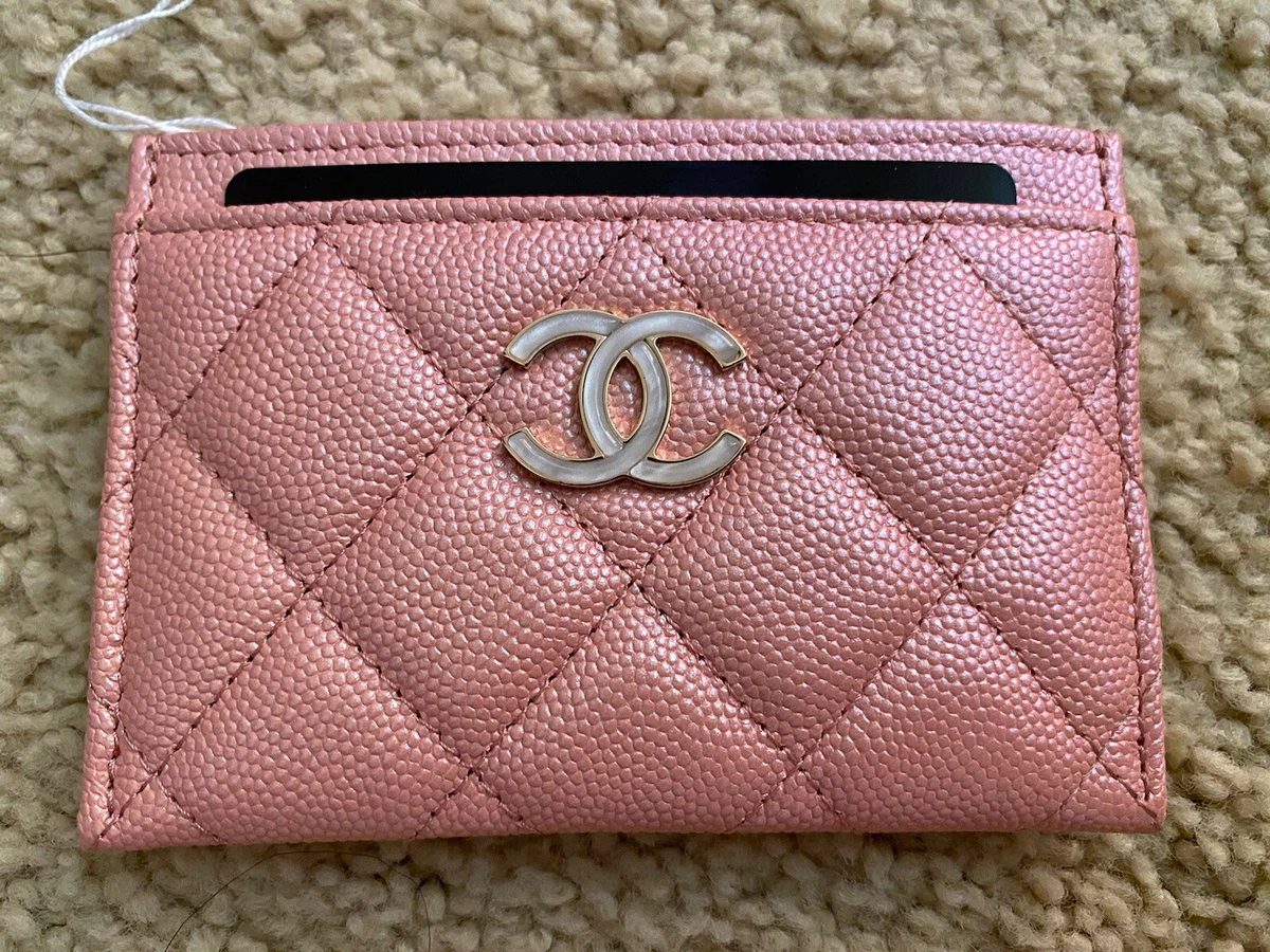 NIB 19S Chanel Iridescent Taupe Beige Rose Gold Pearly CC Wallet on Chain  WOC Flap Bag - Boutique Patina