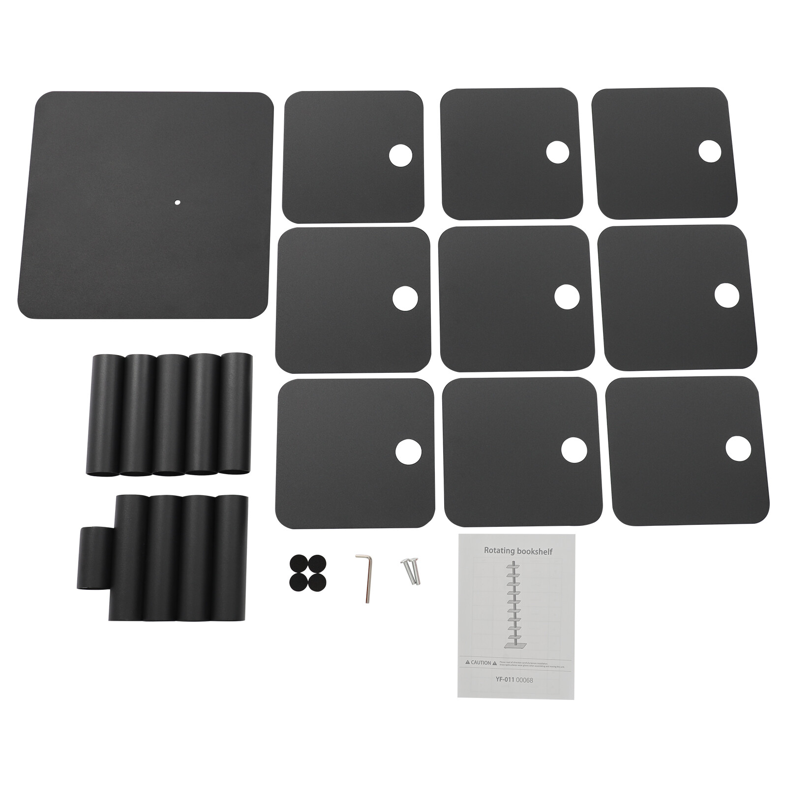 Rotating Spine Bookshelf Vertical Spine Book Tower 9-Tier Metal Book Organizer