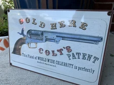 Heavy Vintage Style Colt Patent Pistol Gun Steel Metal Top Quality Sign