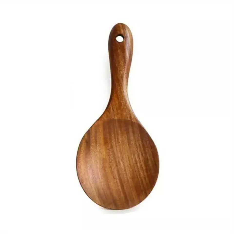Durable Wooden Rice Paddle - Large Kitchen Spoon For Serving & Cooking, Perfect - Image 4 of 4