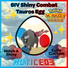 Combat Tauros ✨ SHINY 6IV EGG ✨ Pokemon Scarlet & Violet ✨ TEAL MASK DLC ✨