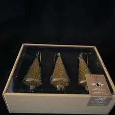 TINSEL AND FIR TREE ORNAMENTS ELEGANT!  Lot Of 3 TREES NEW IN BOX