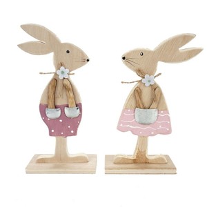 wooden rabbits