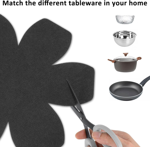 8Pcs Pot Protectors for Stacking,Black Pan Protectors for Stacking,4 Different S - Afbeelding 5 van 12