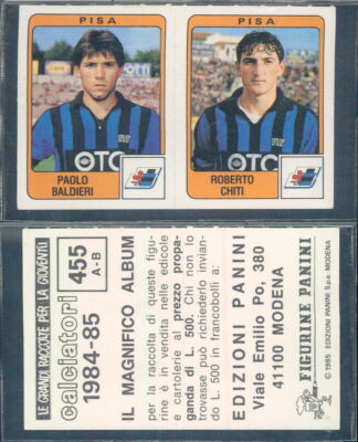 PISA - buckets - chiti - N.455 - FIGURINE FOOTBALLERS PANINI 1984/85 - new