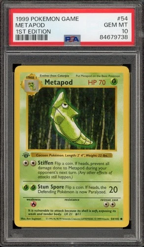 Pokemon Metapod Base Set Shadowless 1st Edition #54 PSA 10 Gem Mint