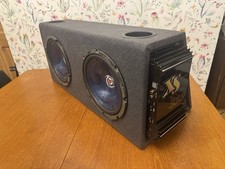 Twin 10” Kenwood KFC-W2503 500w Subwoofers - 12mm Enclosure - 300w Amplifier