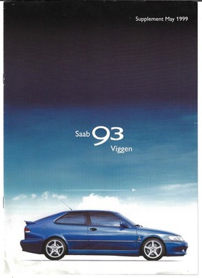 Saab 9-3 Viggen Werbebeilage 1999-2000 UK Markt Verkaufsbroschüre