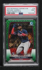 2023 Bowman Mega Box Chrome Green Mojo Refractor 98/99 Michael Harris II 0vp1