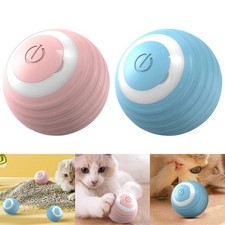 Smart automatic rolling cat ball toy with self-moving erratic motion, LED lights