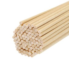 Round Wood Sticks 1/8x6" Dowel Rod Unfinished Hardwood Stick Craft 100Pcs