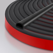 Silicone D-Shape Weather Stripping Rubber Seal 40ft Self-Adhesive Boat Auto RV