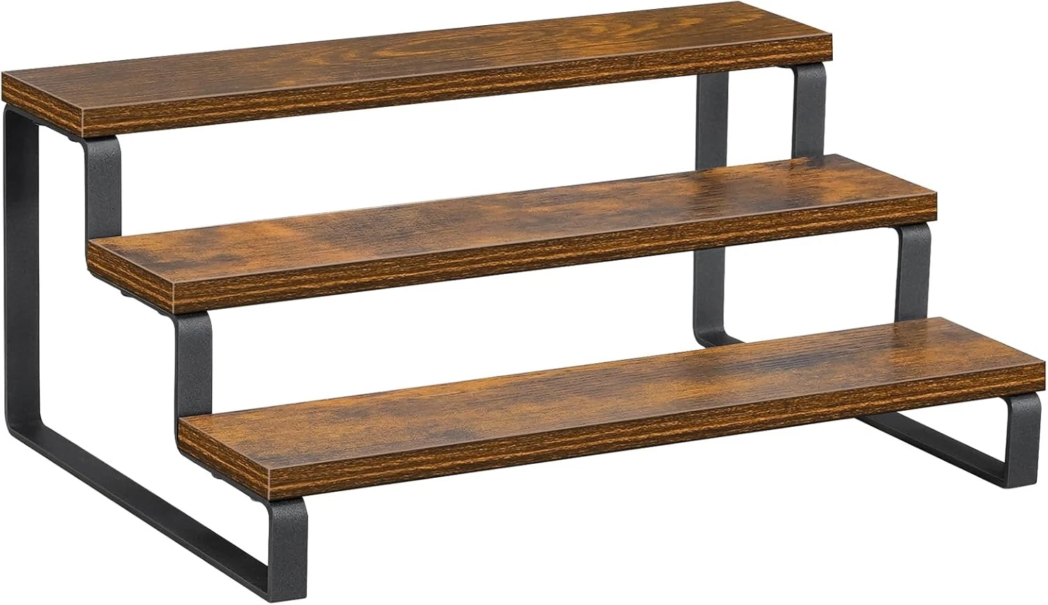 3-Tier Spice Rack, 13.8 Inch Wood Step Shelf Countertop Spice Storage Holder, Ki