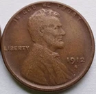 1912-S Lincoln Wheat Cent Fine+, Better Date Penny 1C San Francisco coin