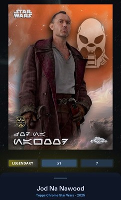 Jod Na Nawood - Debut Aurebesh SP Orange 25cc Star Wars Card Trader Topps Chrome